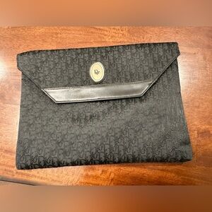 *Sold* Black Dior Pouch with leather trim